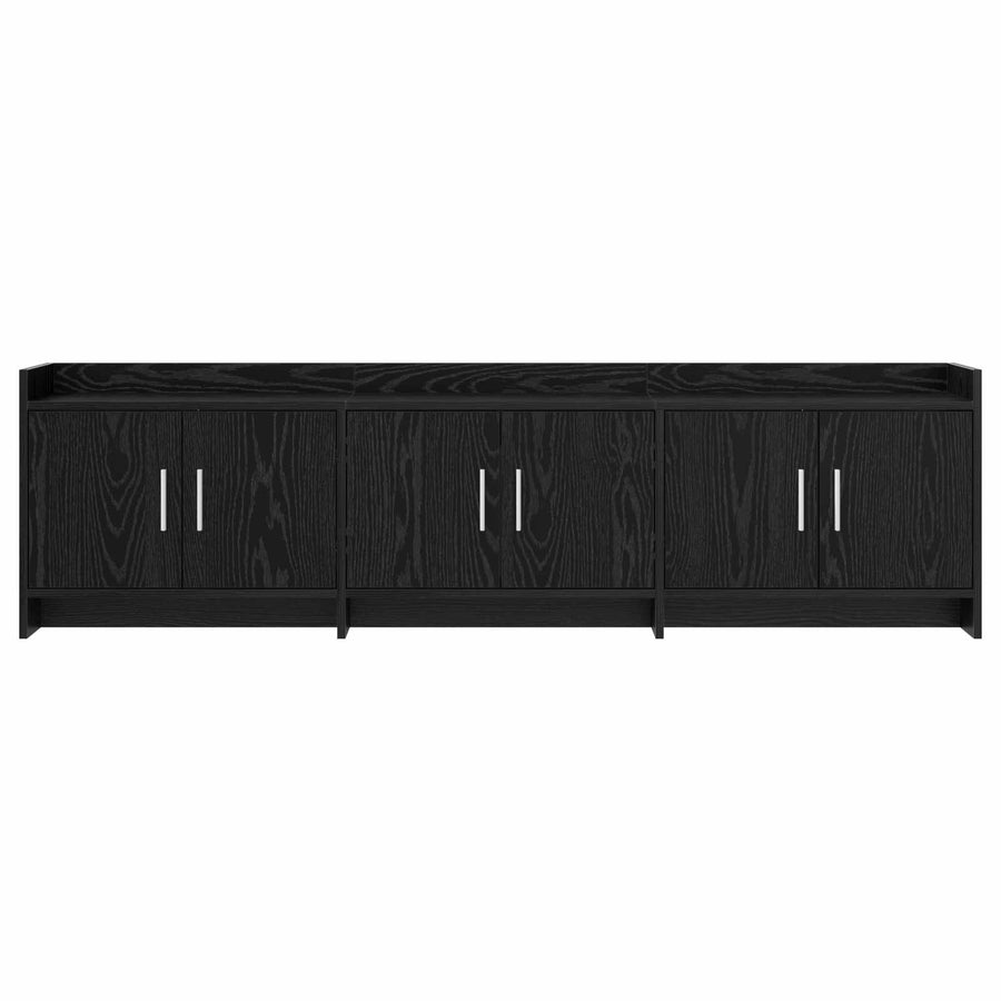 TV-kast 168 x 33 x 47 cm Zwart eiken Bewerkt hout