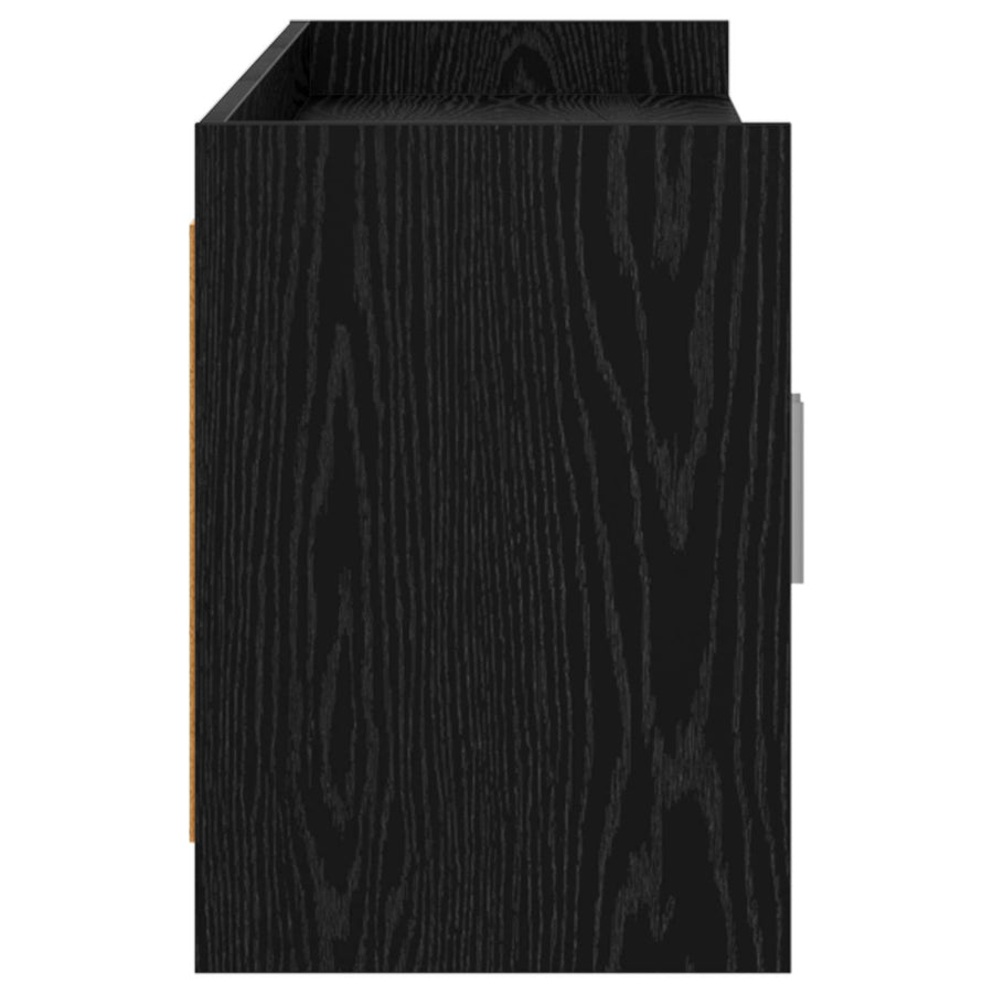 TV-kast 168 x 33 x 47 cm Zwart eiken Bewerkt hout