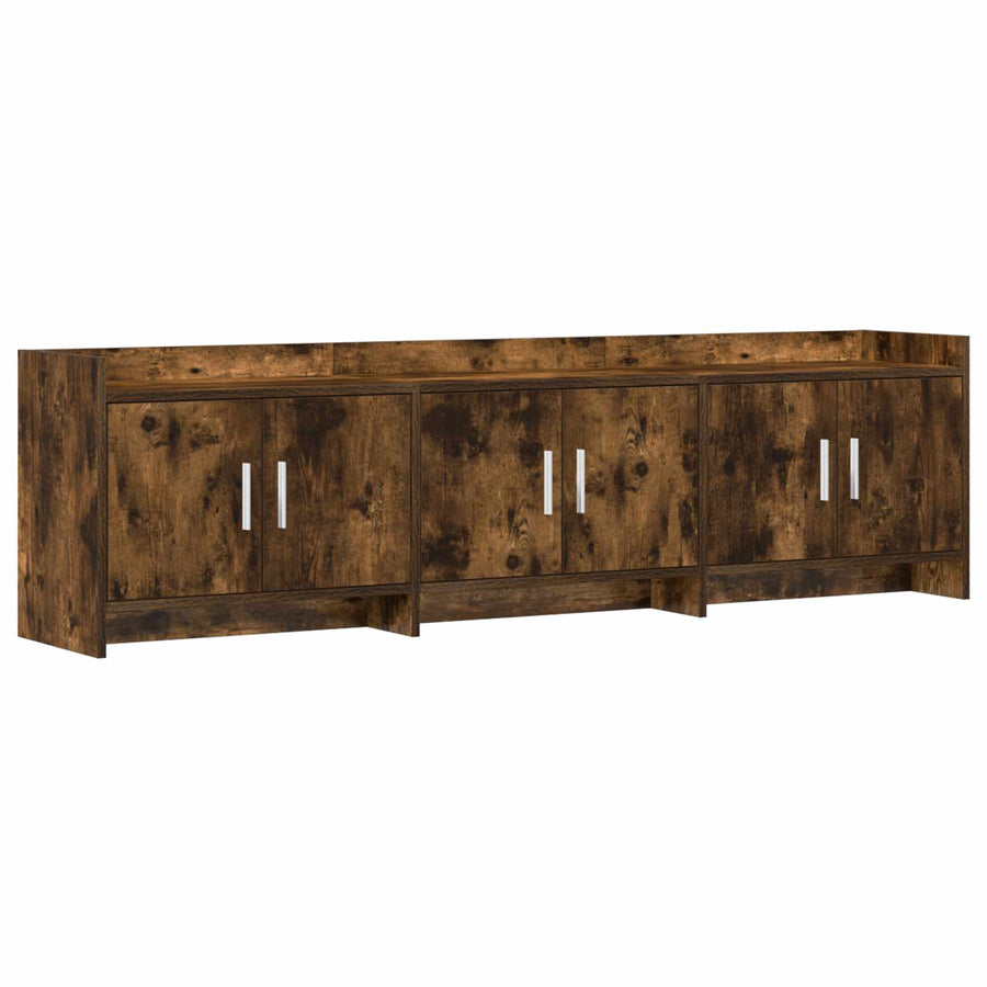 TV-kast 168 x 33 x 47 cm Gerookt eiken Bewerkt hout