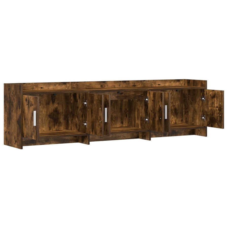 TV-kast 168 x 33 x 47 cm Gerookt eiken Bewerkt hout