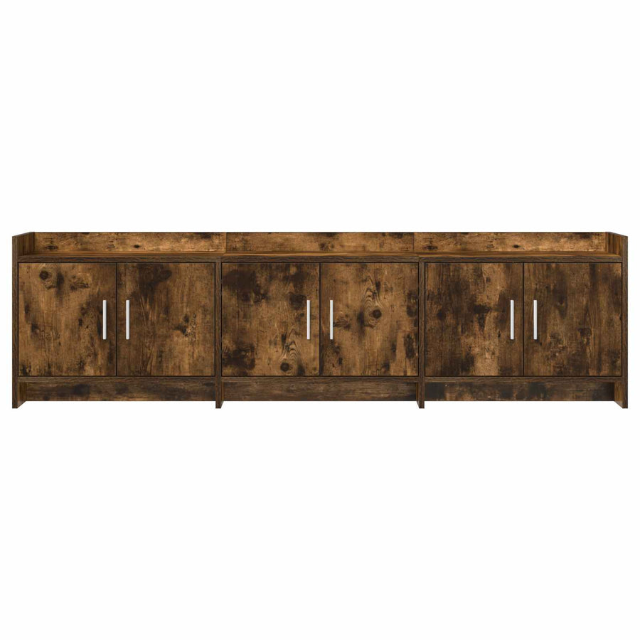 TV-kast 168 x 33 x 47 cm Gerookt eiken Bewerkt hout