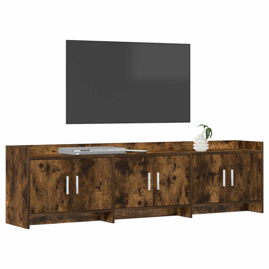 TV-kast 168 x 33 x 47 cm Gerookt eiken Bewerkt hout