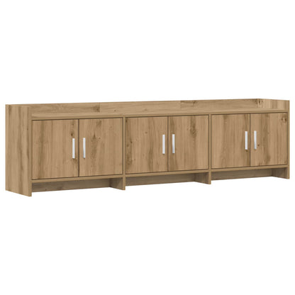 TV-kast 168 x 33 x 47 cm Artisanaal eiken Bewerkt hout