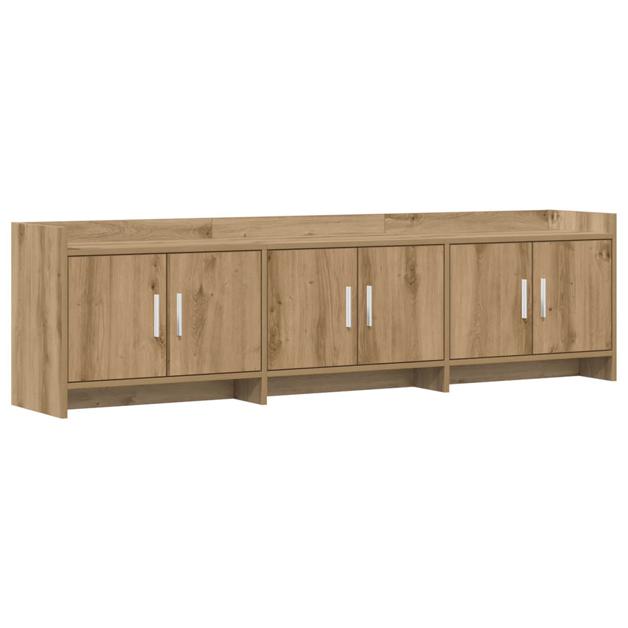TV-kast 168 x 33 x 47 cm Artisanaal eiken Bewerkt hout