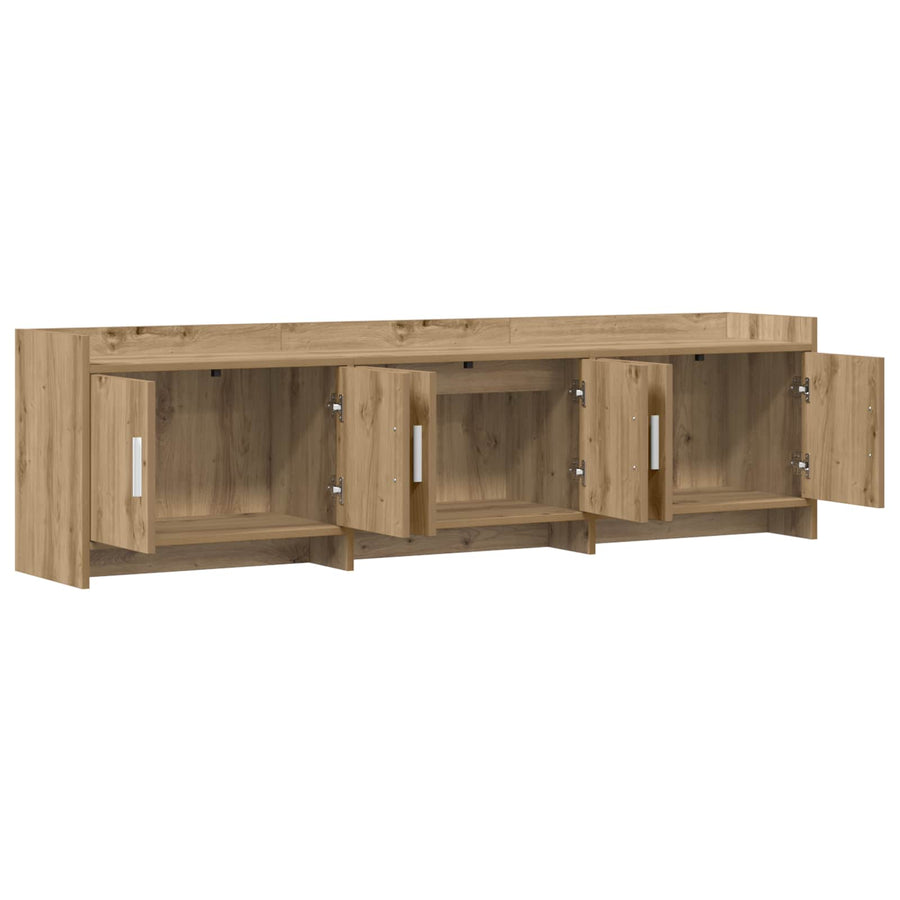 TV-kast 168 x 33 x 47 cm Artisanaal eiken Bewerkt hout