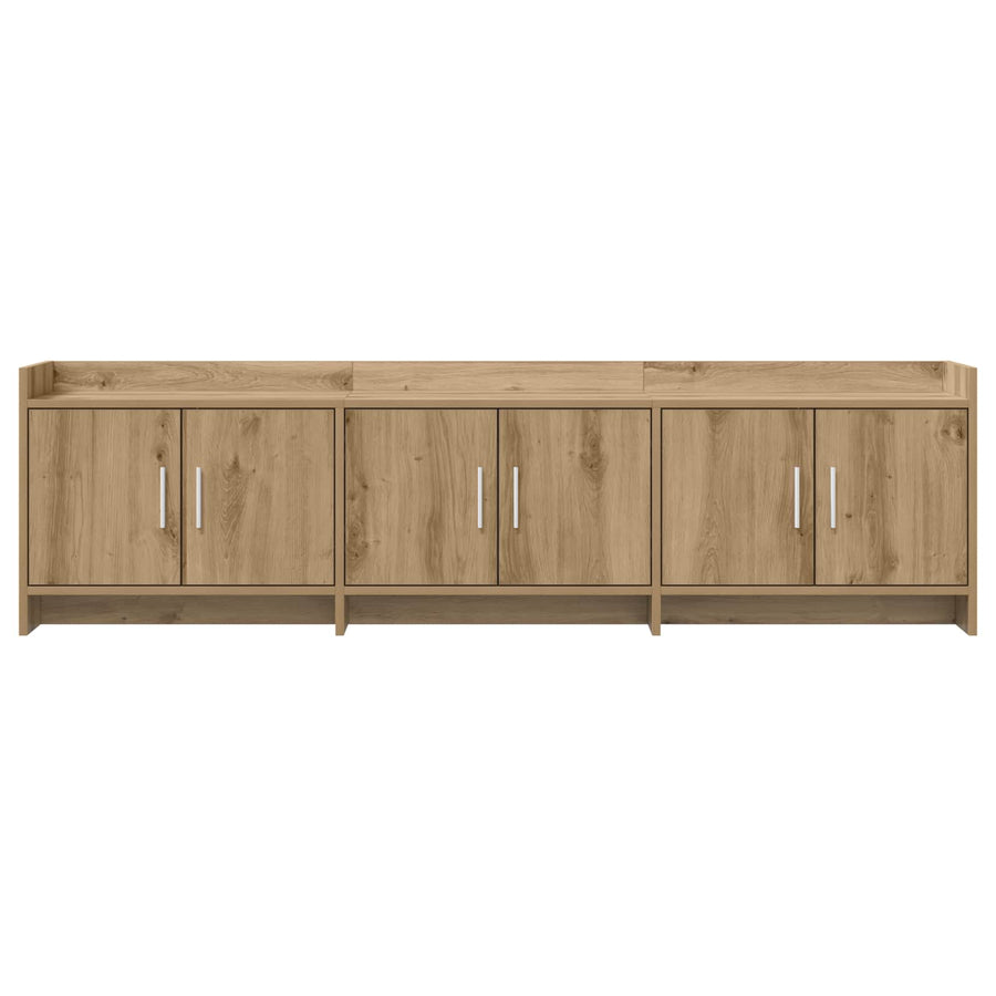 TV-kast 168 x 33 x 47 cm Artisanaal eiken Bewerkt hout