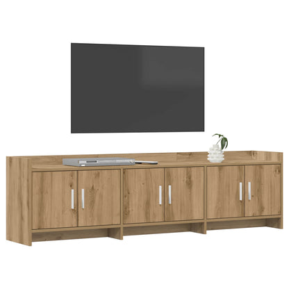 TV-kast 168 x 33 x 47 cm Artisanaal eiken Bewerkt hout