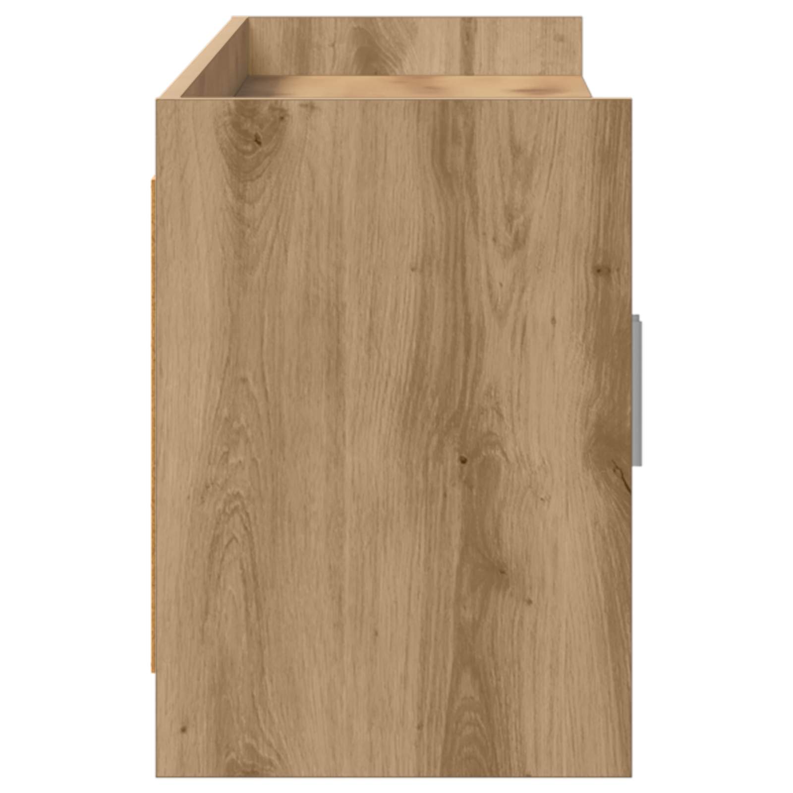 TV-kast 168 x 33 x 47 cm Artisanaal eiken Bewerkt hout