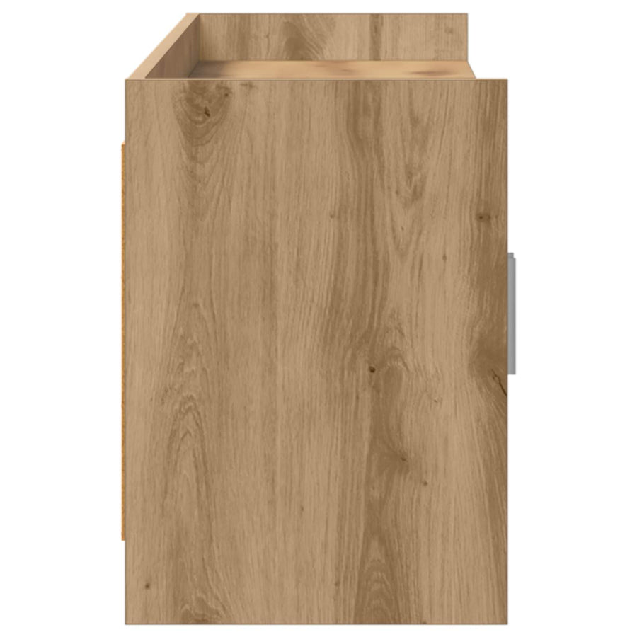 TV-kast 168 x 33 x 47 cm Artisanaal eiken Bewerkt hout