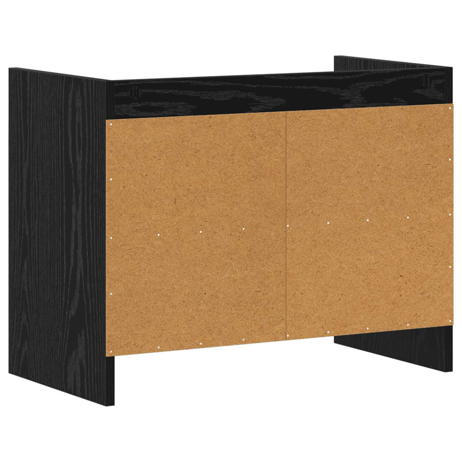 TV-kast 60 x 33 x 47 cm Zwart eiken Bewerkt hout