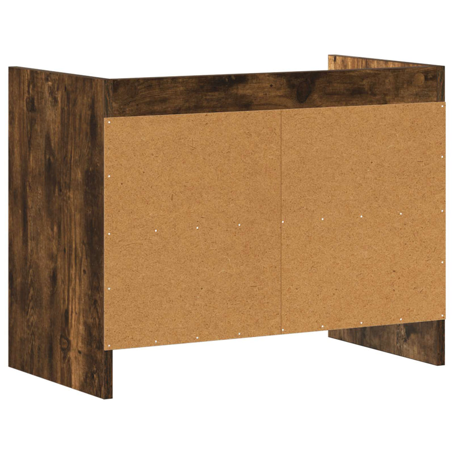 TV-kast 60 x 33 x 47 cm Gerookt eiken Bewerkt hout