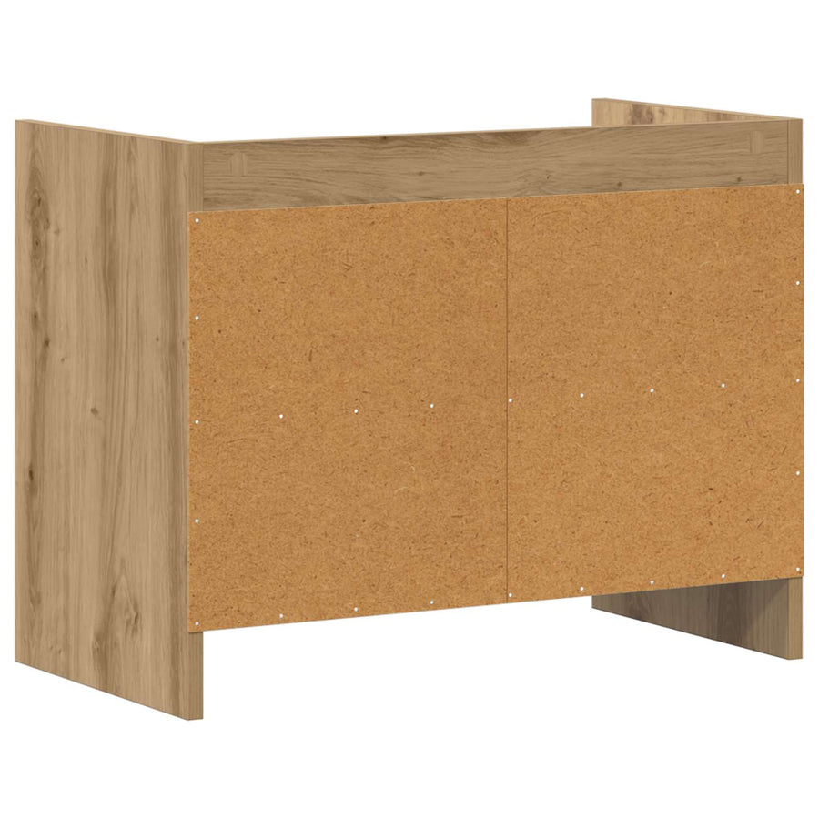 TV-kast 60 x 33 x 47 cm Artisanaal eiken Bewerkt hout