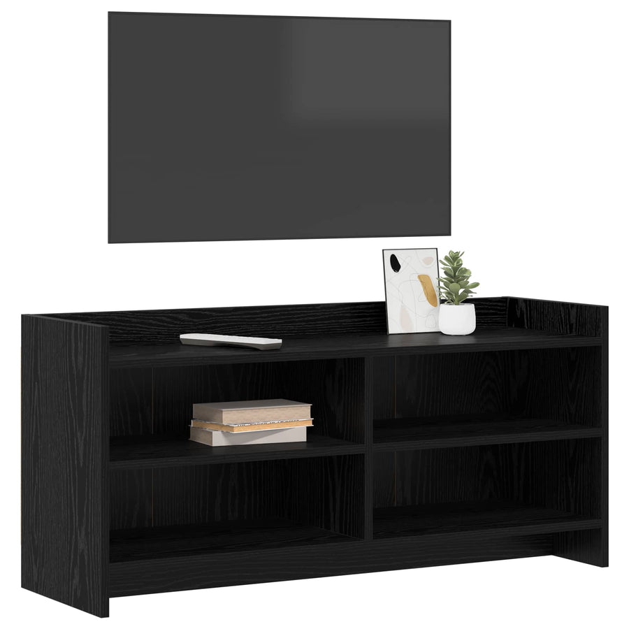 TV-kast 100 x 33 x 47 cm Zwart eiken Bewerkt hout