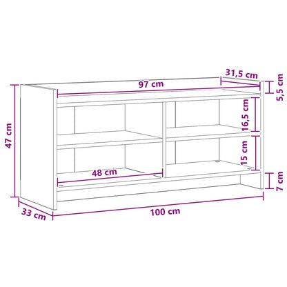 TV-kast 100 x 33 x 47 cm Betongrijs Bewerkt hout