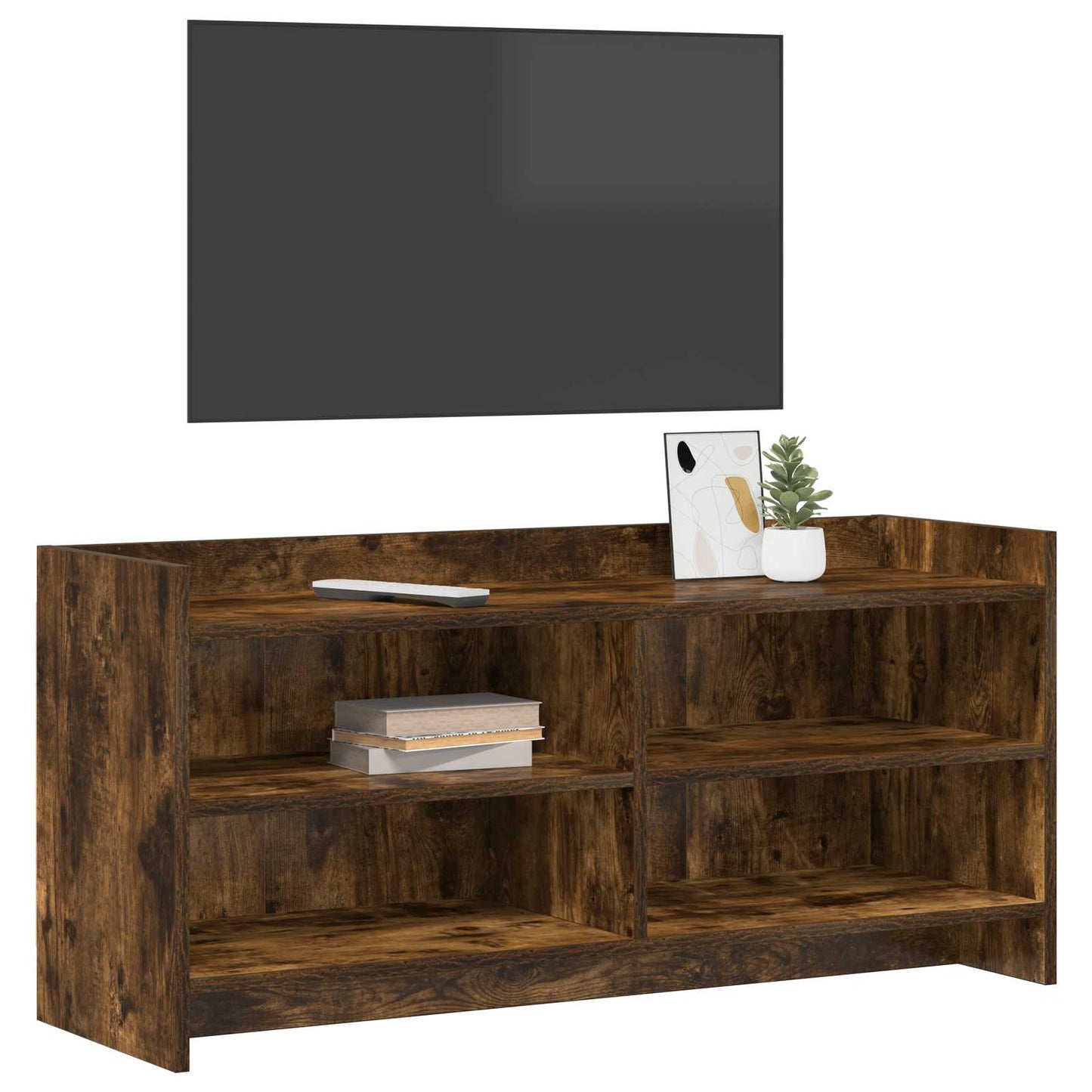 TV-kast 100 x 33 x 47 cm Gerookt eiken Bewerkt hout