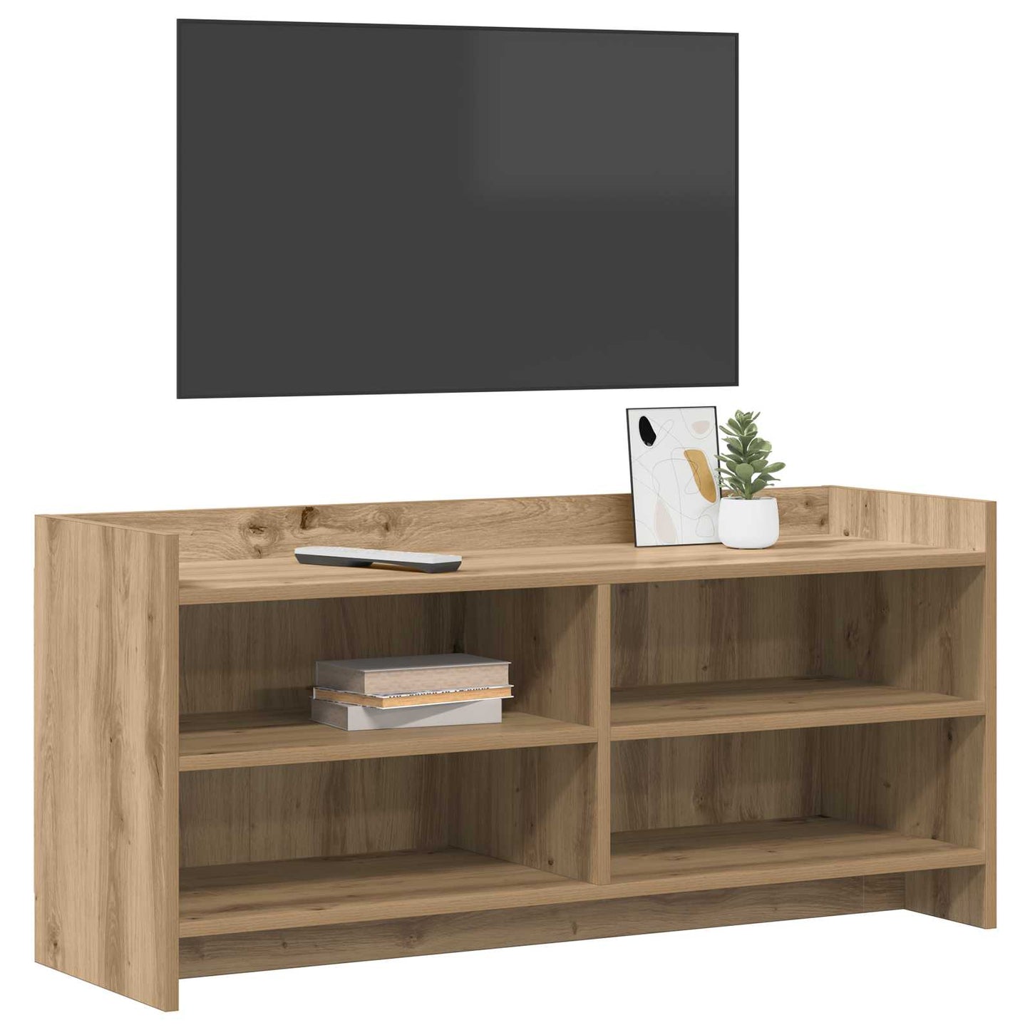 TV-kast 100 x 33 x 47 cm Artisanaal eiken Bewerkt hout