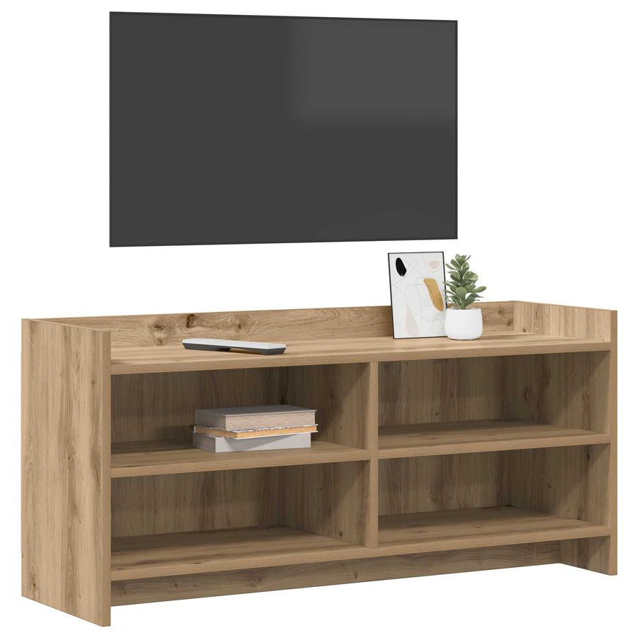 TV-kast 100 x 33 x 47 cm Artisanaal eiken Bewerkt hout