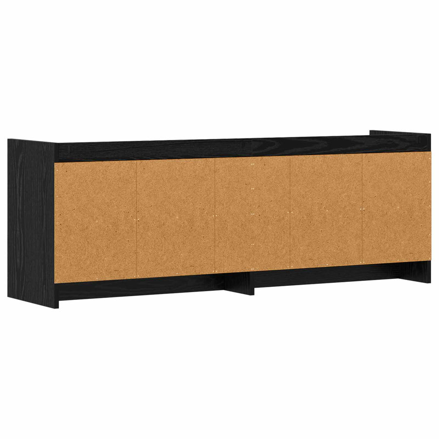 TV-kast 135 x 33 x 47 cm Zwart eiken Bewerkt hout