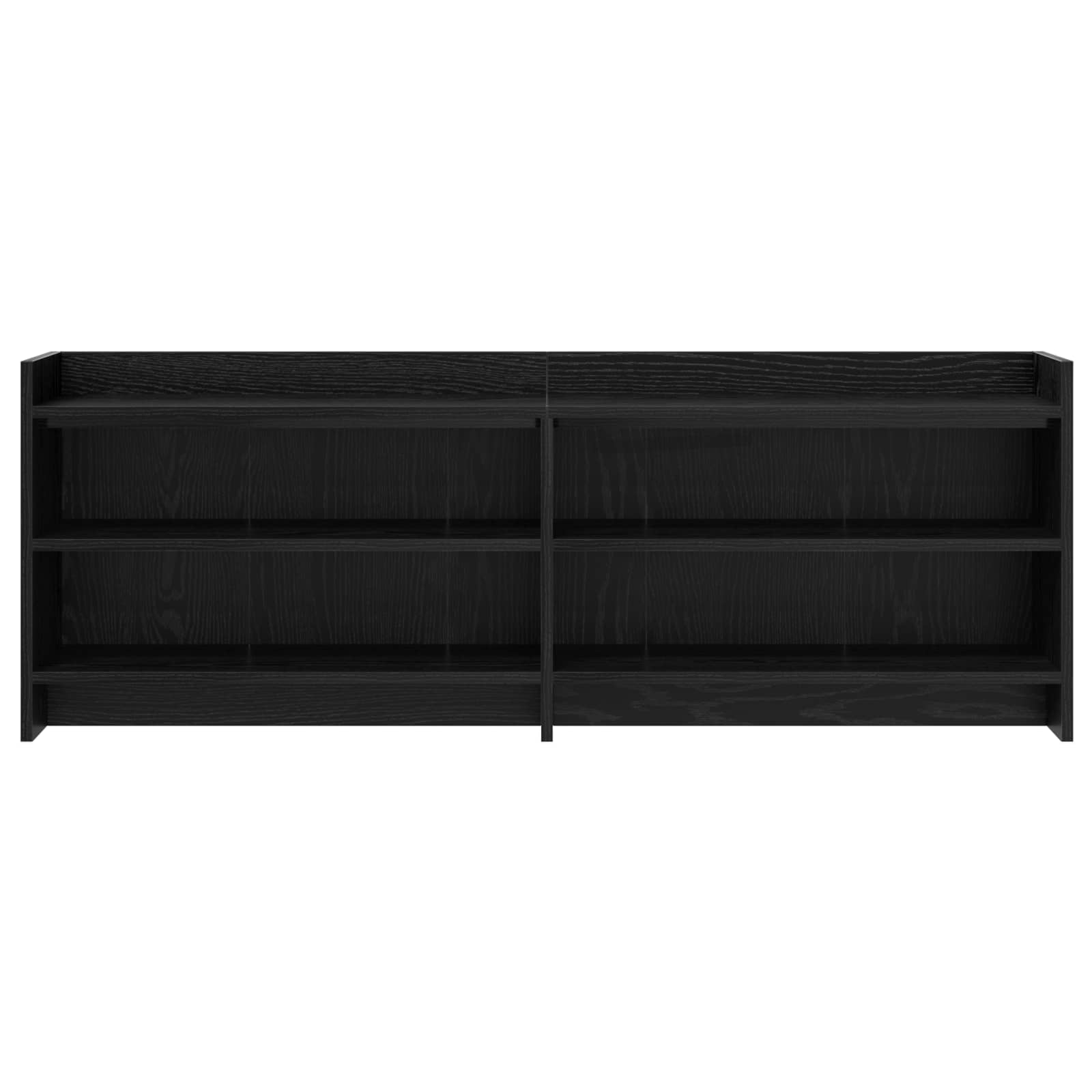 TV-kast 135 x 33 x 47 cm Zwart eiken Bewerkt hout