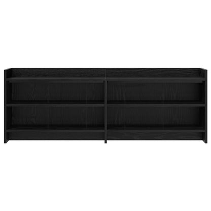 TV-kast 135 x 33 x 47 cm Zwart eiken Bewerkt hout