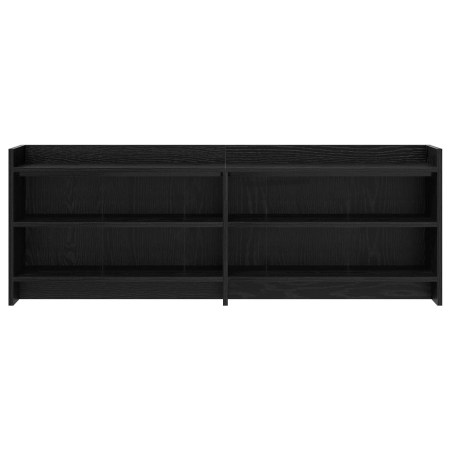 TV-kast 135 x 33 x 47 cm Zwart eiken Bewerkt hout
