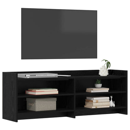 TV-kast 135 x 33 x 47 cm Zwart eiken Bewerkt hout