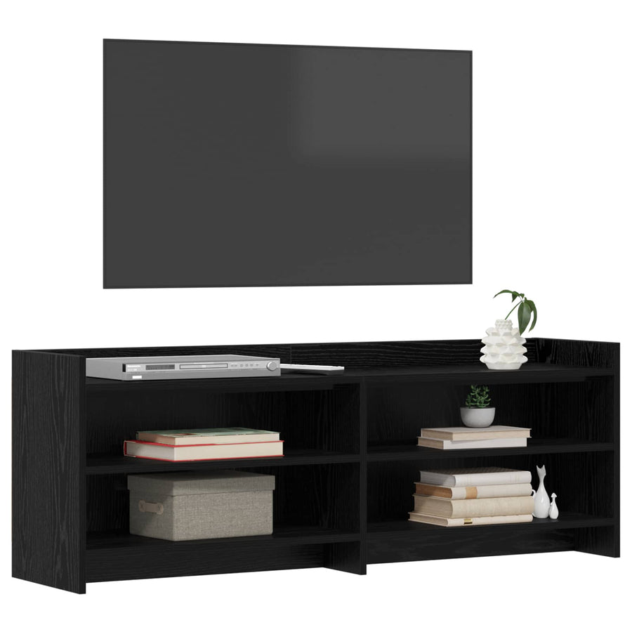 TV-kast 135 x 33 x 47 cm Zwart eiken Bewerkt hout