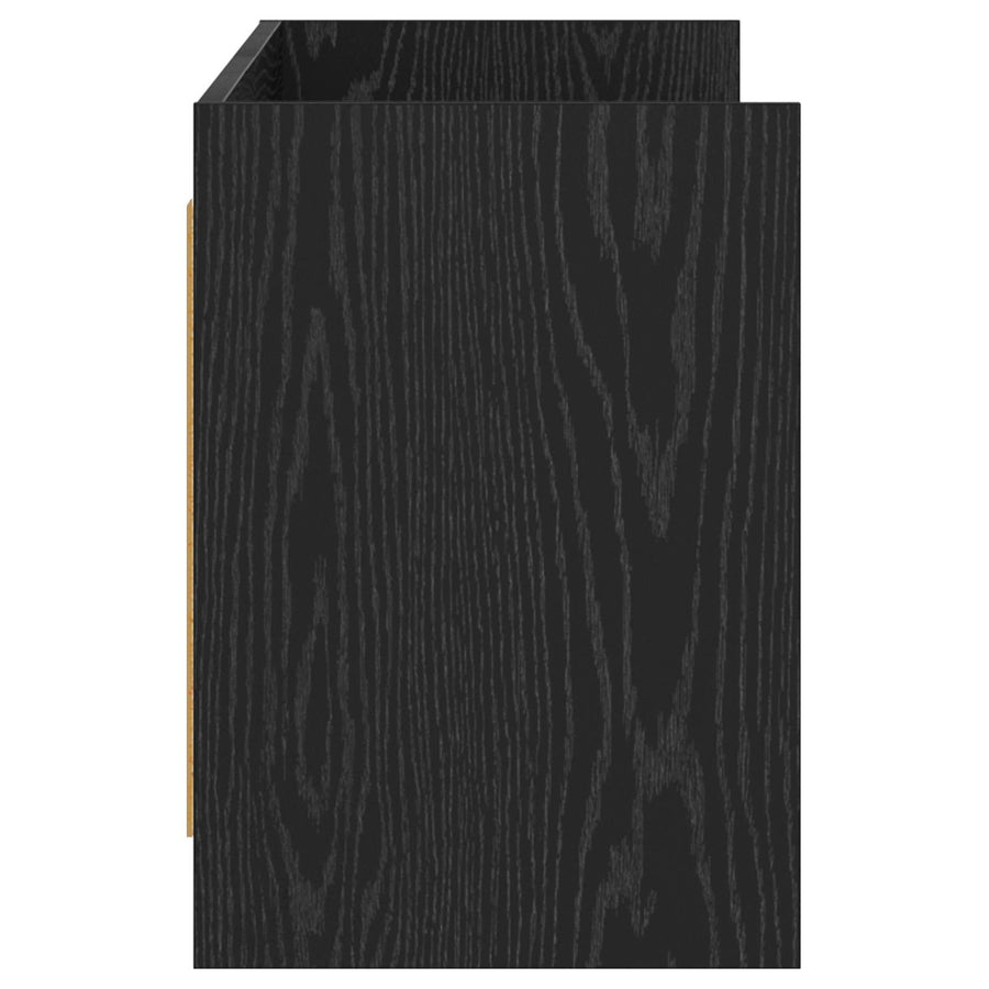 TV-kast 135 x 33 x 47 cm Zwart eiken Bewerkt hout