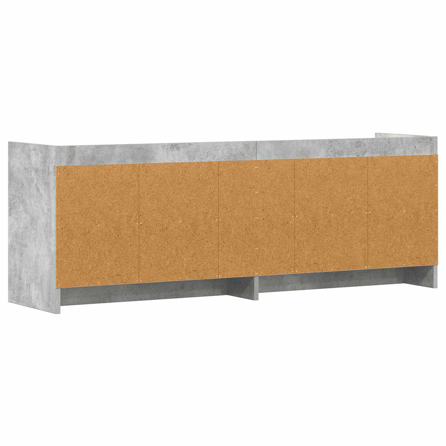 TV-kast 135 x 33 x 47 cm Betongrijs Bewerkt hout