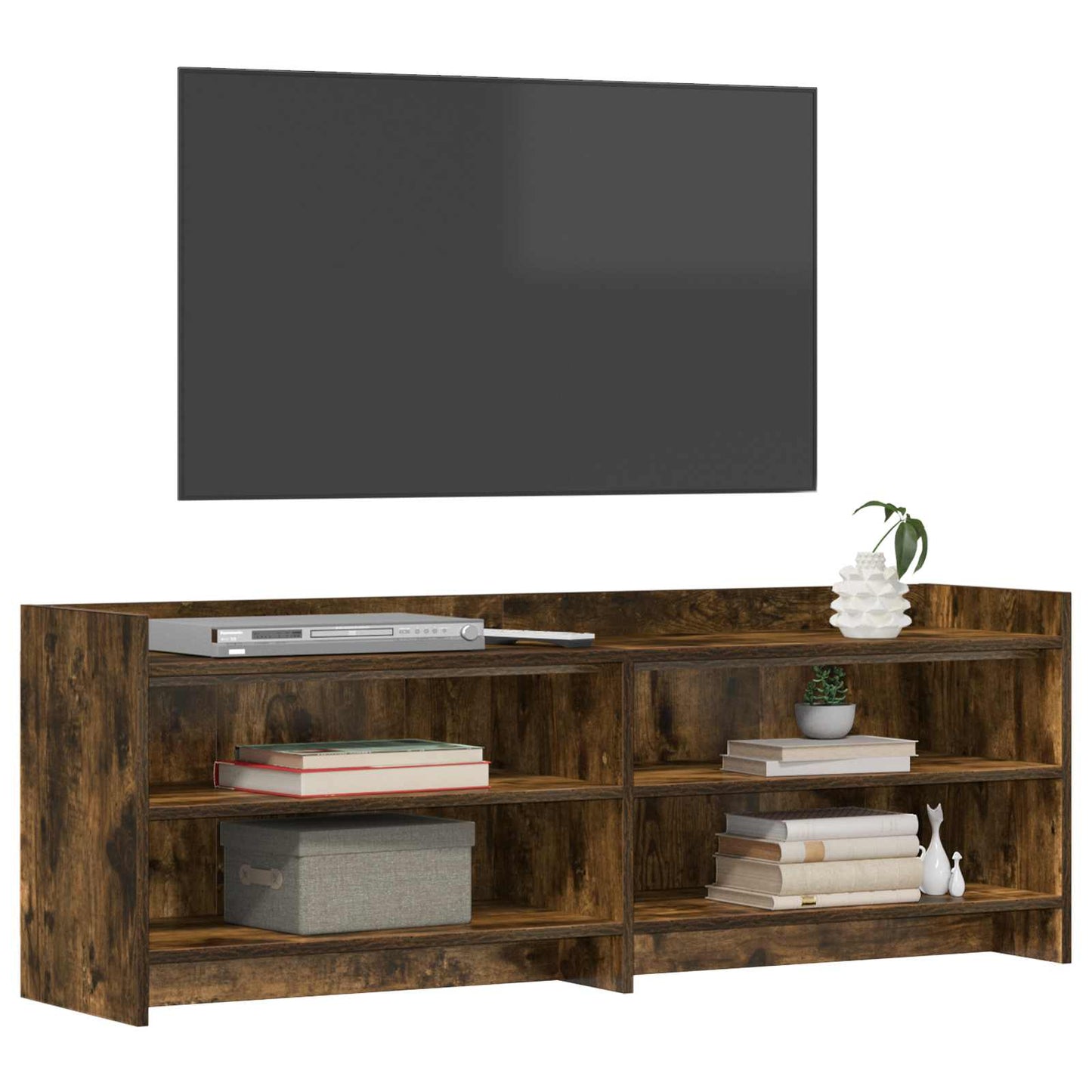 TV-kast 135 x 33 x 47 cm Gerookt eiken Bewerkt hout