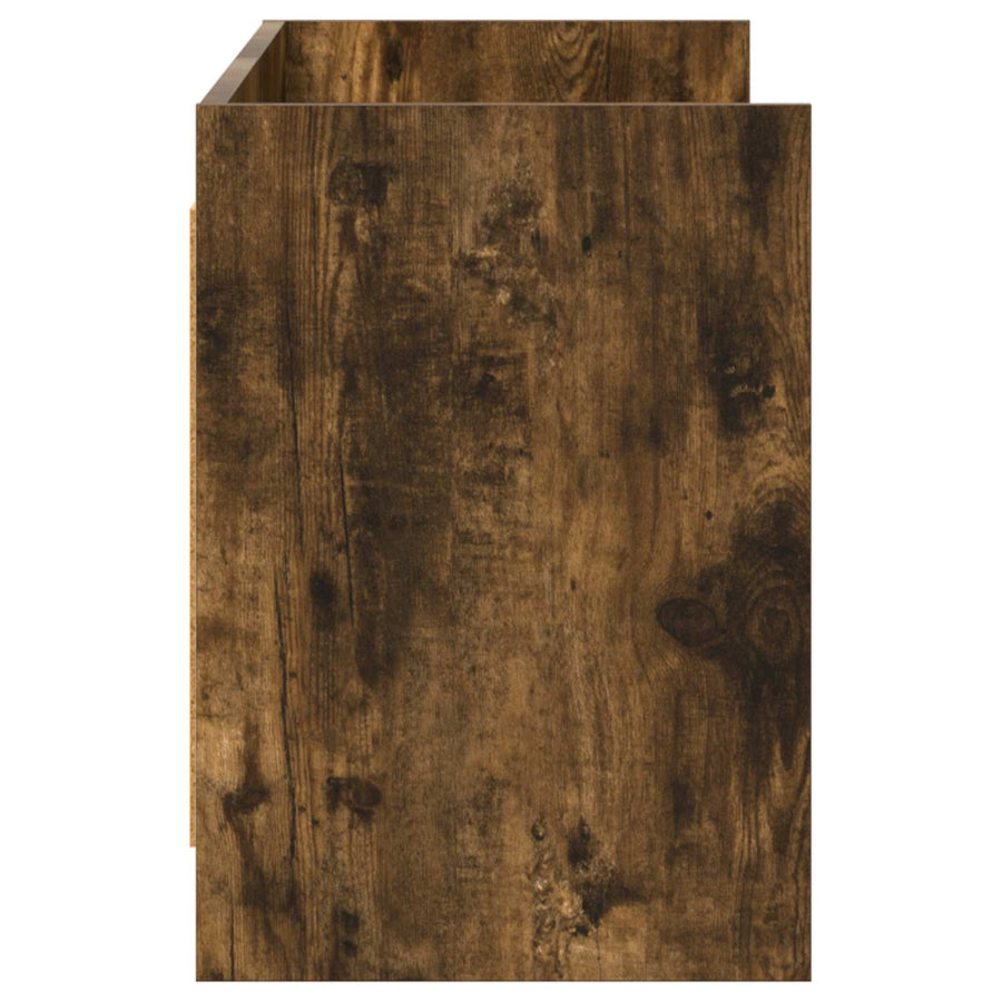 TV-kast 135 x 33 x 47 cm Gerookt eiken Bewerkt hout