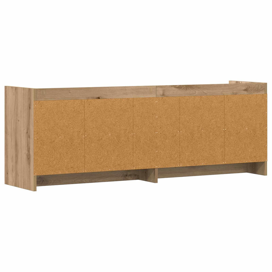 TV-kast 135 x 33 x 47 cm Artisanaal eiken Bewerkt hout
