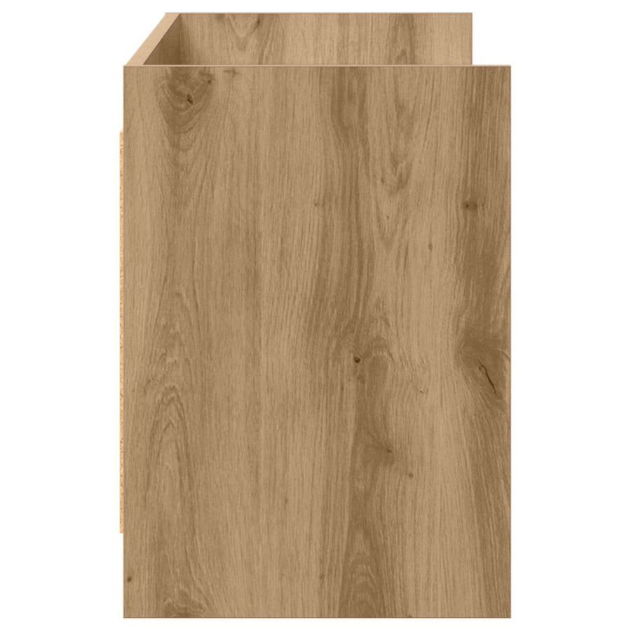 TV-kast 135 x 33 x 47 cm Artisanaal eiken Bewerkt hout