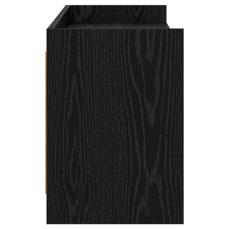 TV-kast 168 x 33 x 47 cm Zwart eiken Bewerkt hout