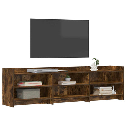 TV-kast 168 x 33 x 47 cm Gerookt eiken Bewerkt hout