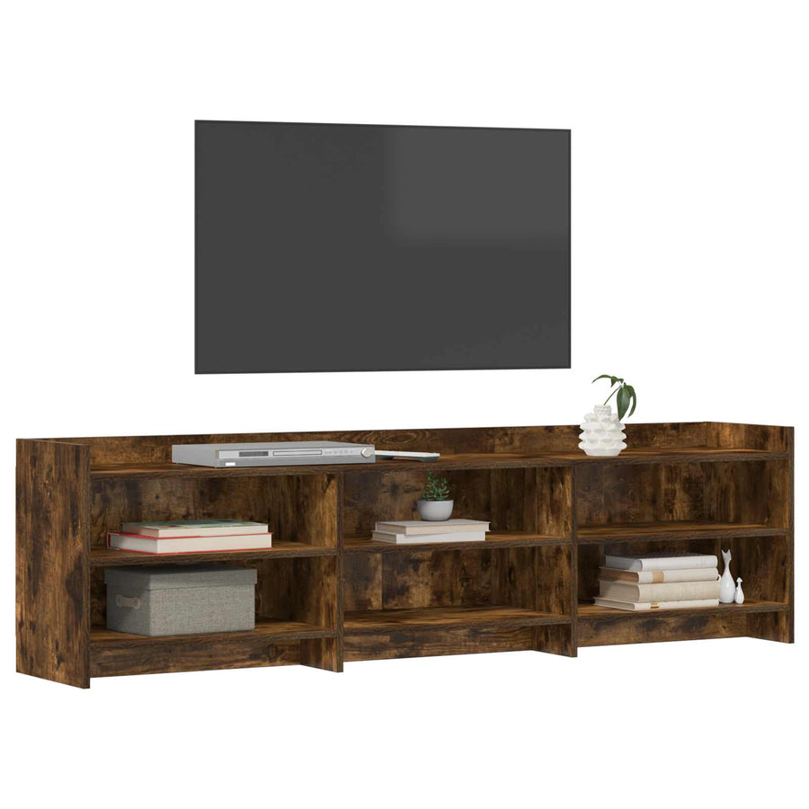 TV-kast 168 x 33 x 47 cm Gerookt eiken Bewerkt hout