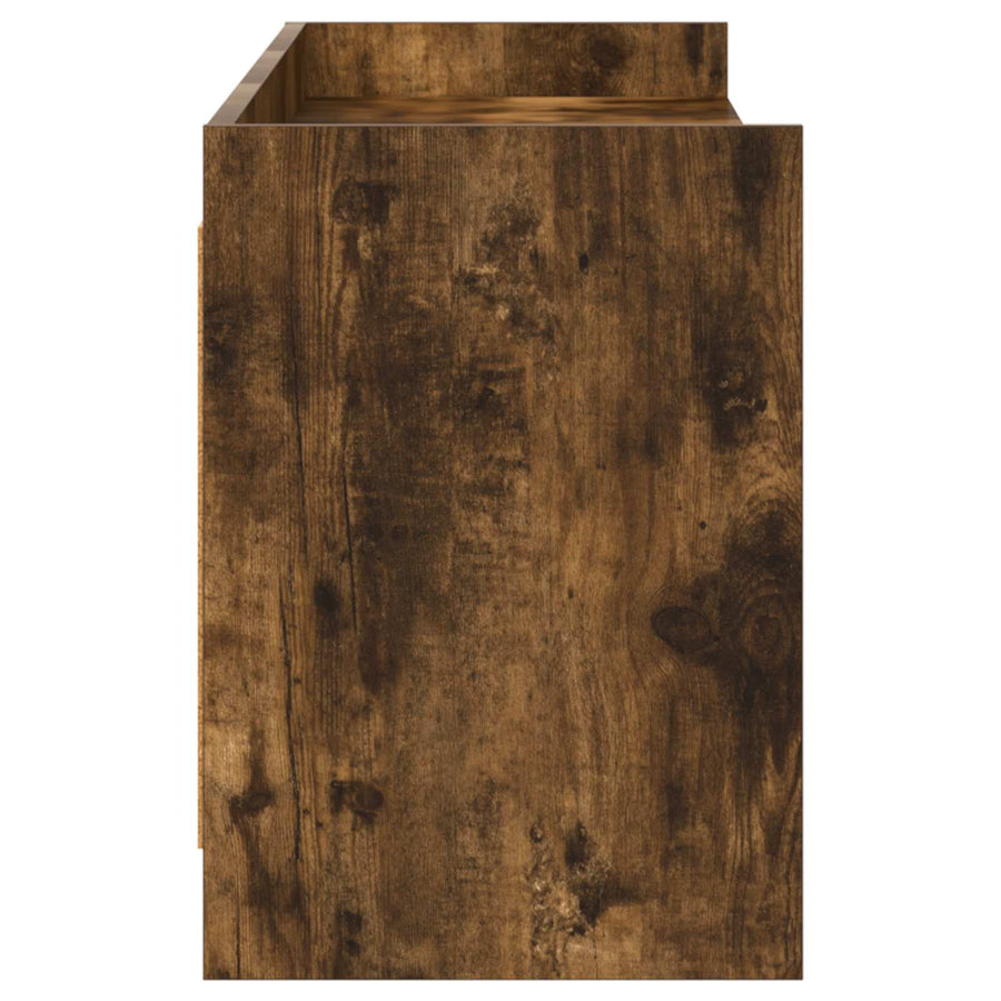 TV-kast 168 x 33 x 47 cm Gerookt eiken Bewerkt hout