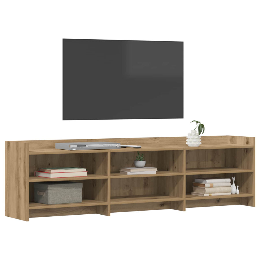 TV-kast 168 x 33 x 47 cm Artisanaal eiken Bewerkt hout