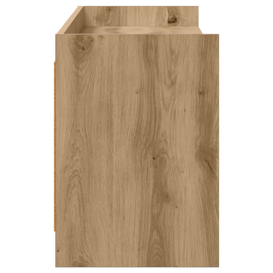 TV-kast 168 x 33 x 47 cm Artisanaal eiken Bewerkt hout