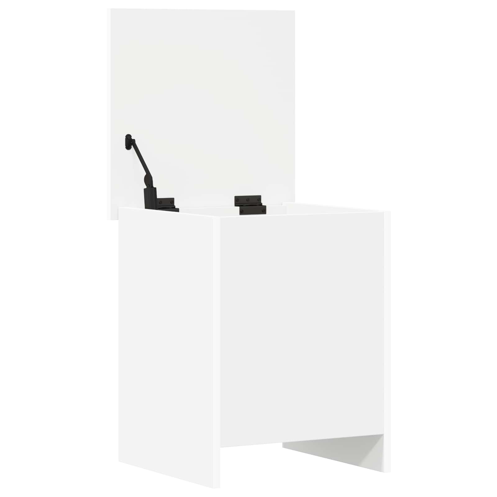 Opbergkist met opslag Wit 40 x 40 x 50 cm Bewerkt hout