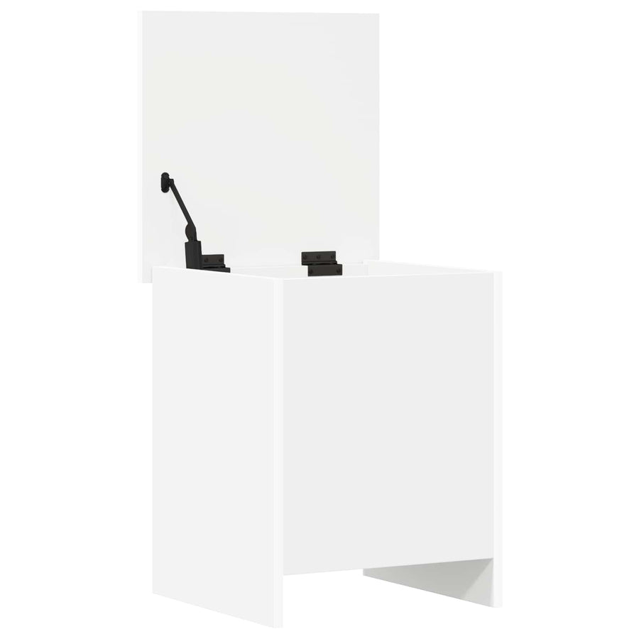 Opbergkist met opslag Wit 40 x 40 x 50 cm Bewerkt hout