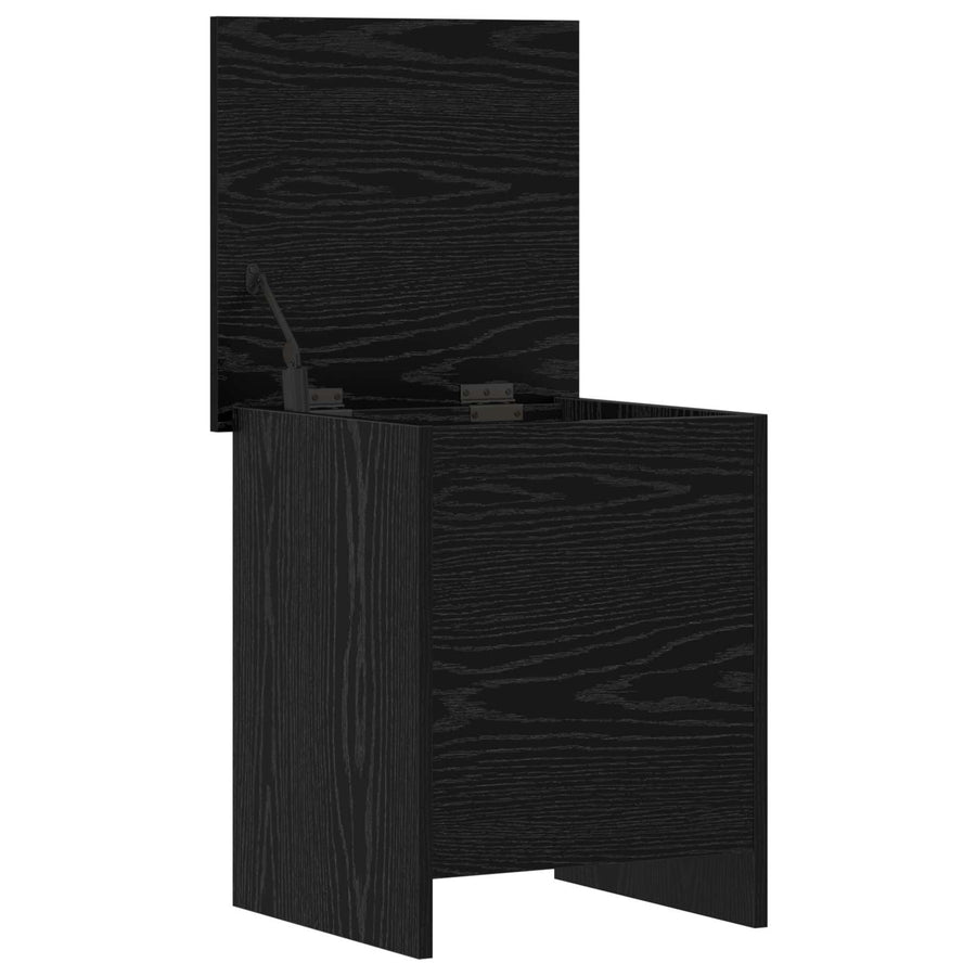 Opbergkist met opslag Zwart eiken 40 x 40 x 50 cm Bewerkt hout