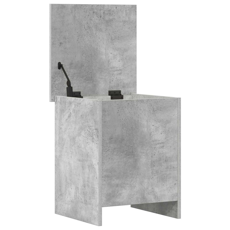 Opbergkist met opslag Betongrijs 40 x 40 x 50 cm Bewerkt hout