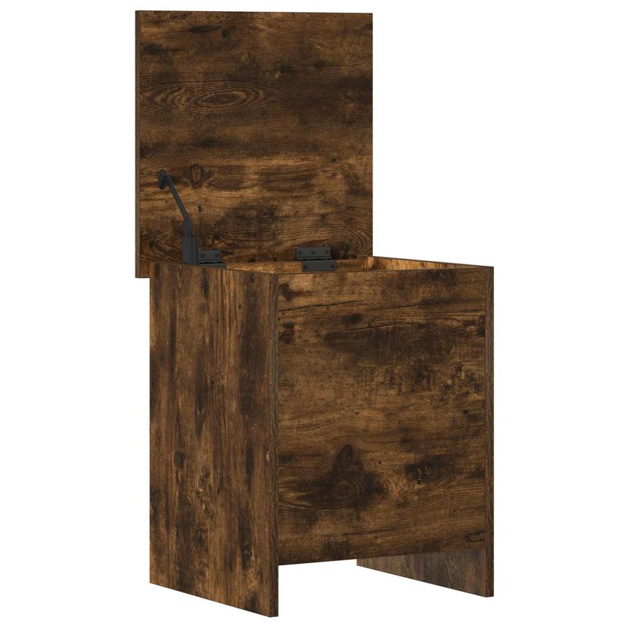 Opbergkist Gerookt eiken 40 x 40 x 50 cm Bewerkt hout
