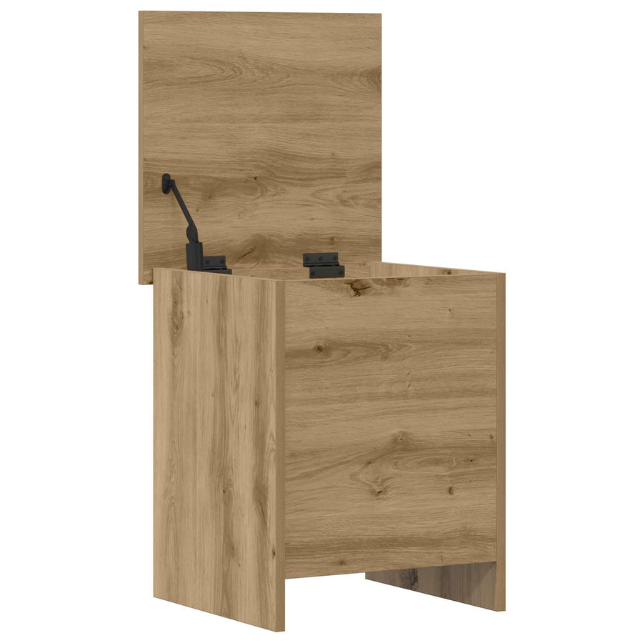 Opbergkist Artisanaal eiken 40 x 40 x 50 cm Bewerkt hout