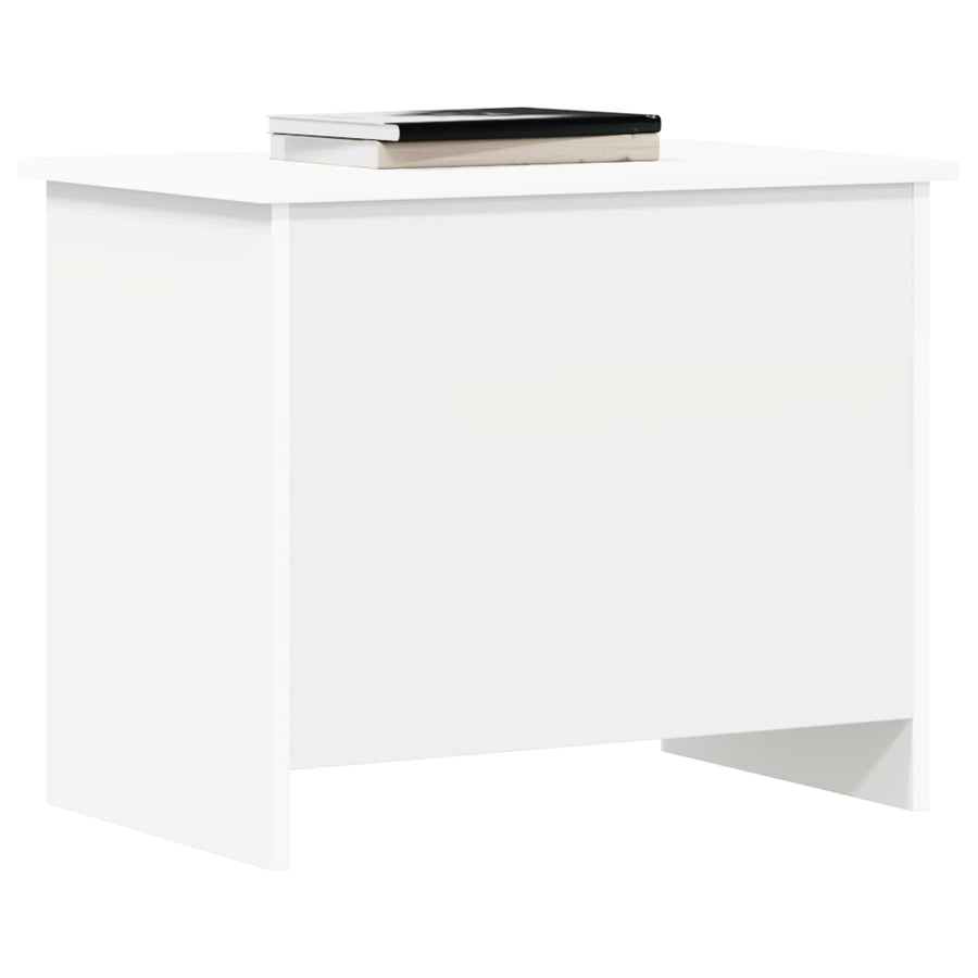 Opbergkist met opslag Wit 60 x 40 x 50 cm Bewerkt hout