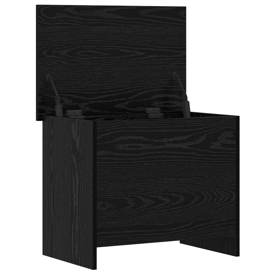 Opbergkist met opslag Zwart eiken 60 x 40 x 50 cm Bewerkt hout