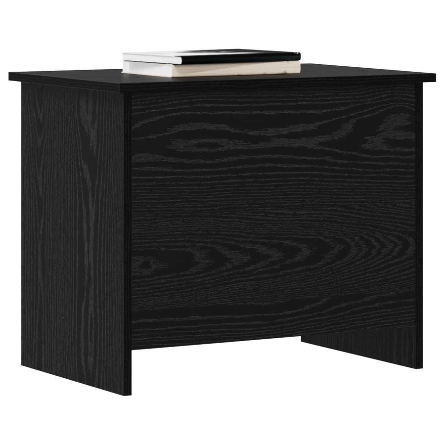Opbergkist met opslag Zwart eiken 60 x 40 x 50 cm Bewerkt hout