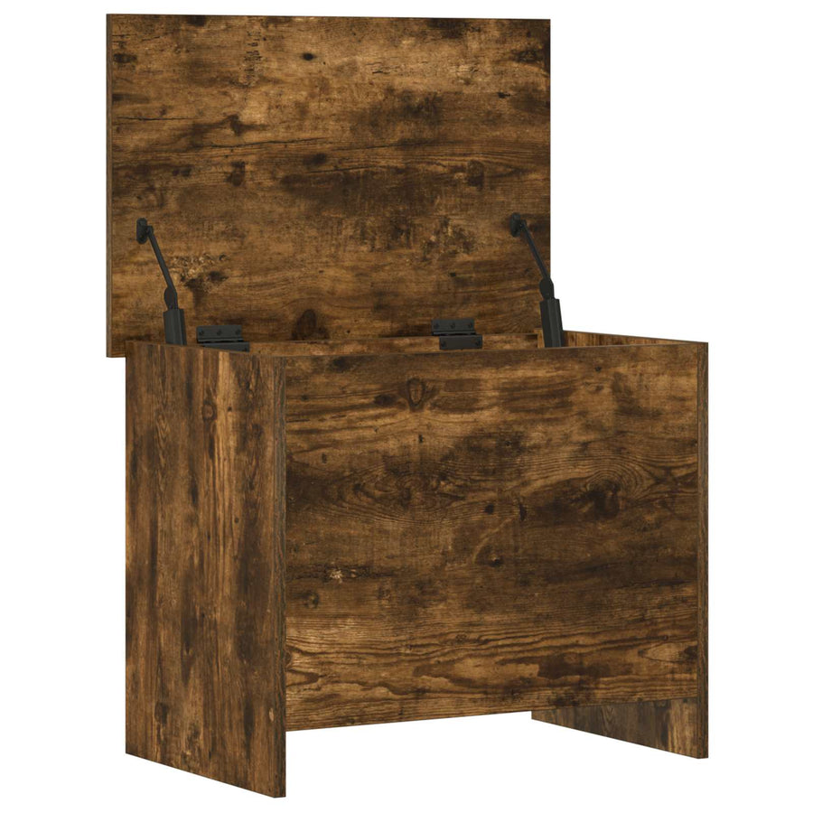 Opbergkist Gerookt eiken 60 x 40 x 50 cm Bewerkt hout
