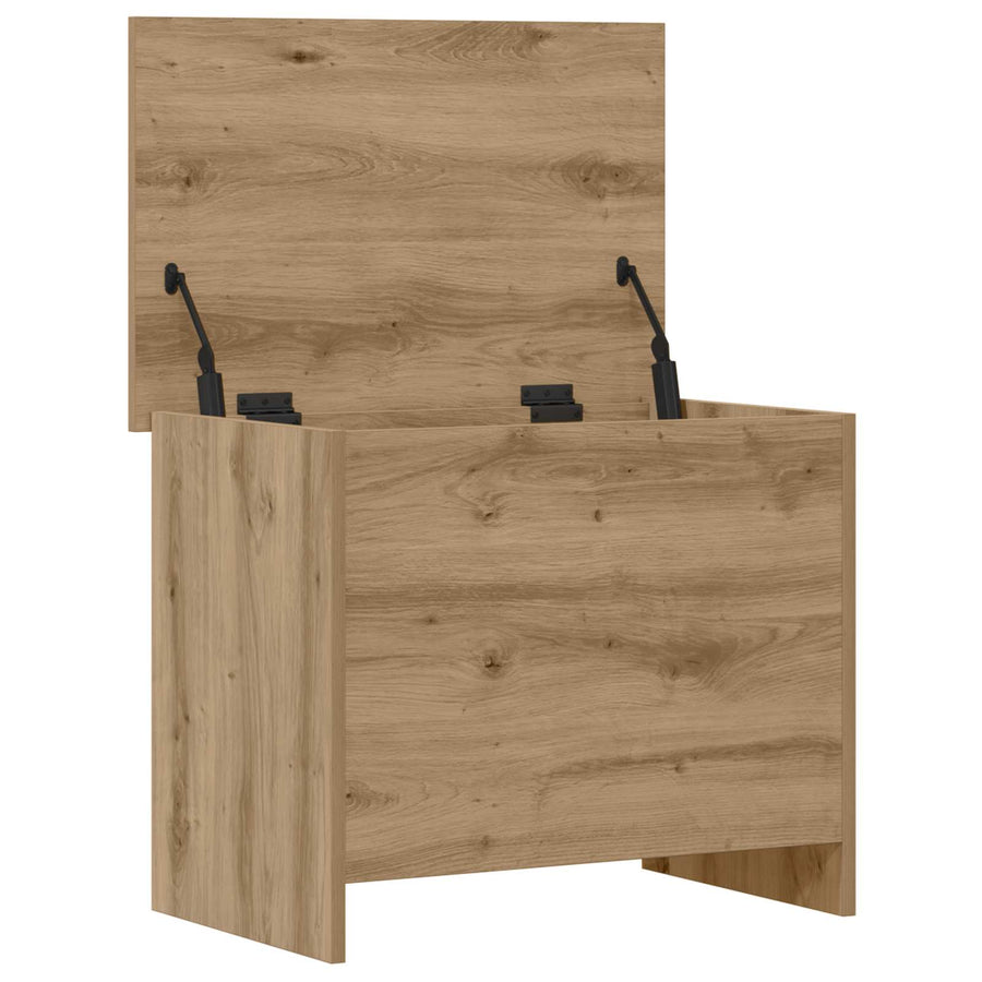 Opbergkist Artisanaal eiken 60 x 40 x 50 cm Bewerkt hout
